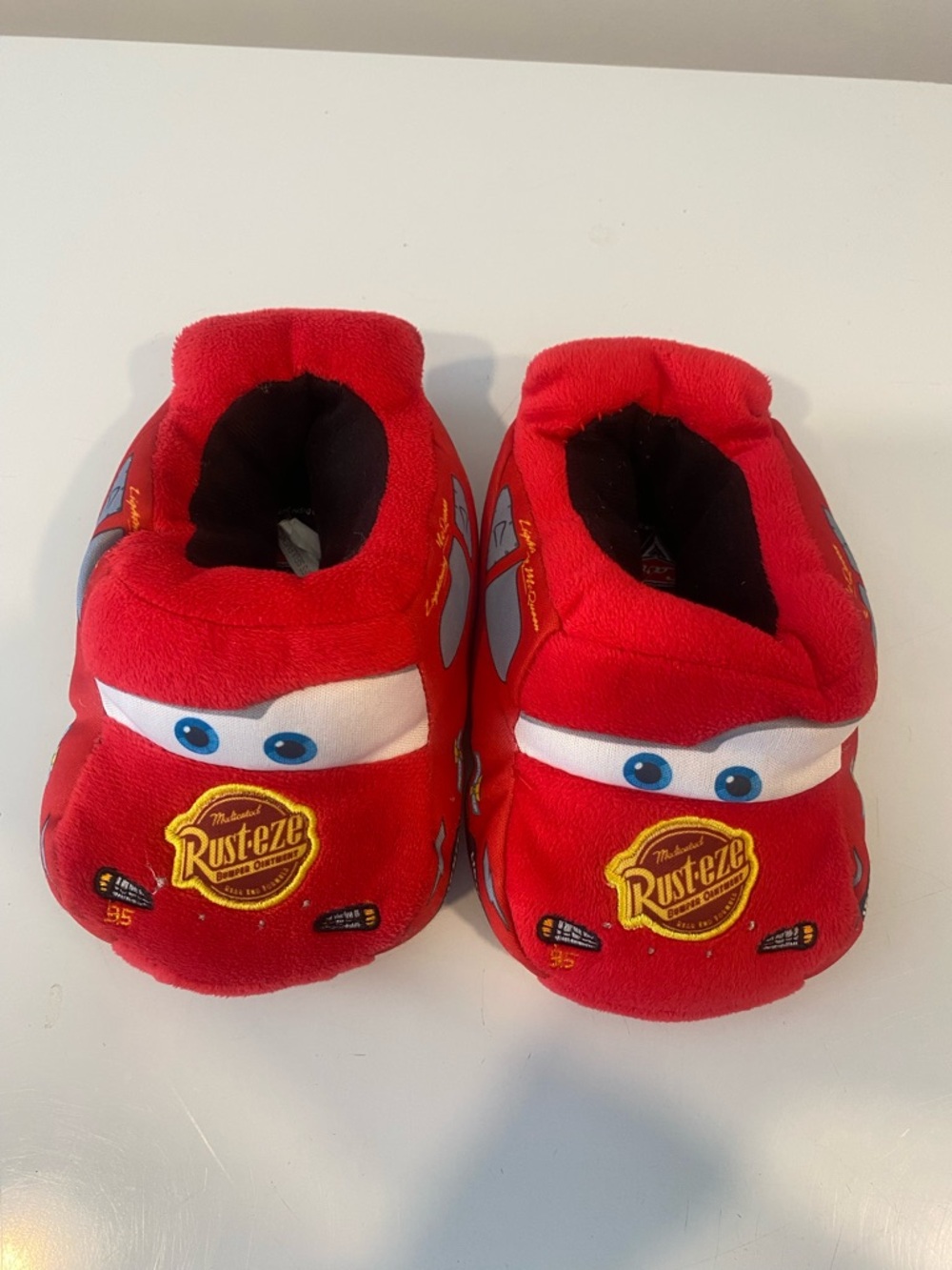 Vintage Y2K Disney Pixar Cars Lightning McQueen Plush Slippers Kids Size 7/8